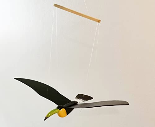 WitnyStore Wooden Bird Mobile 24 Inch Handmade Decor