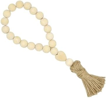 Garneck Wooden Bead Garland Rustic Tassels