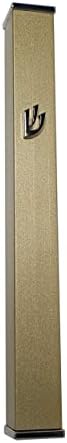 Elegant Modern Door Mezuzah Case Taupe Self Stick