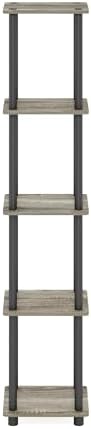 Furinno 5-Tier Corner Display Shelf with Rounded Edges