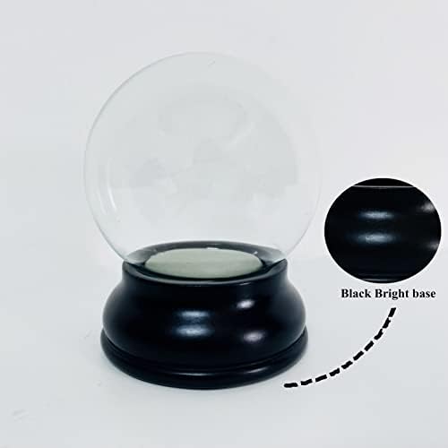 Clear DIY Snow Globe Kit Glass Water Globe Jar With Resin Base 80MM