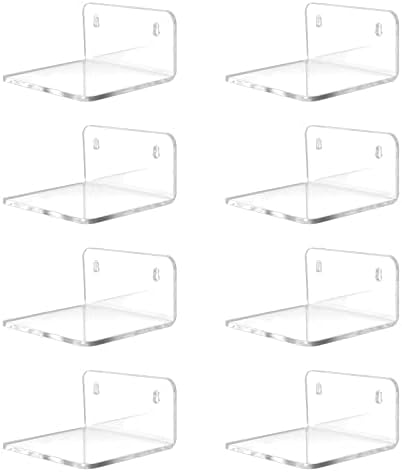 Trailwalk Acrylic Mini Floating Wall Shelf 8 Pack