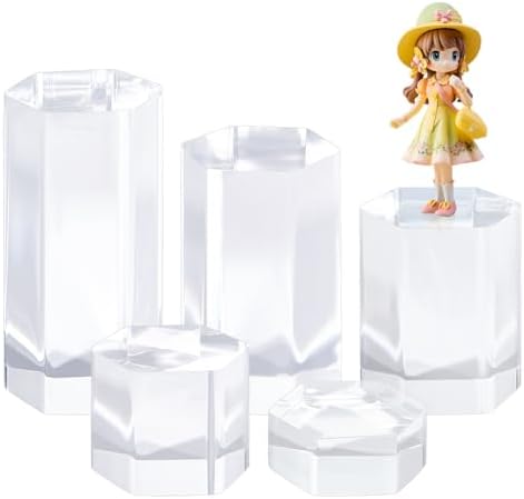 BENECREAT 5 Pcs Acrylic Display Pedestals