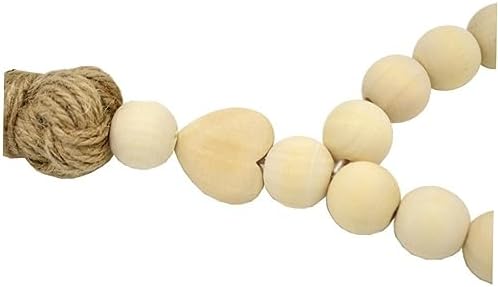 Garneck Wooden Bead Garland Rustic Tassels
