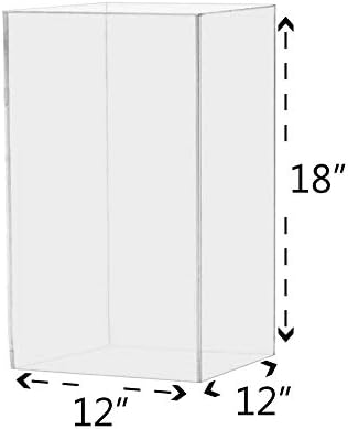 12x12x18 Clear Acrylic Display Box with Black Base