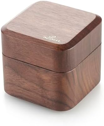 Walnut Wood Music Box Proposal Ring with You Are My Sunshine Tune
