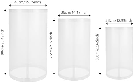 3Pcs Clear Cylinder Pedestal Stand for Display