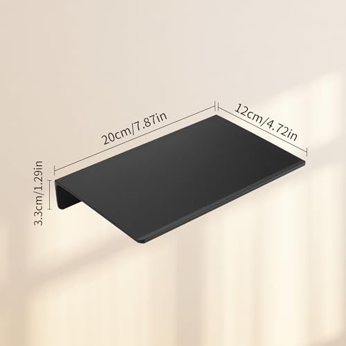 JOOM Small Metal Wall Floating Shelf - Black 8 Inch