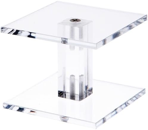 Plymor Clear Acrylic Square Barbell Pedestal Display Riser