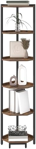 6-Tier Corner Shelf Stand with Metal Frame