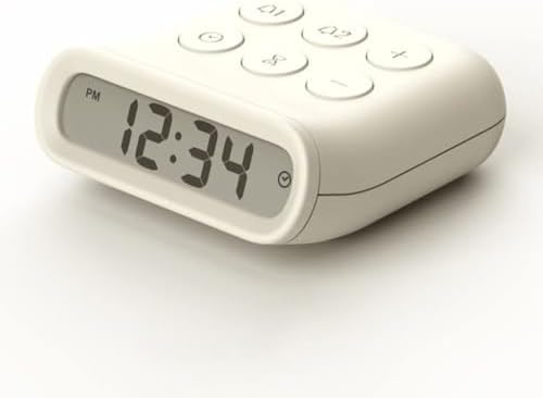 Dual Alarm Clock with Snooze Battery Operated Silent Intelligent Dimming 5 Volume Levels