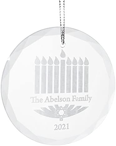 PlaqueMaker Hanukkah Ornament with Personalized Family Name and Year