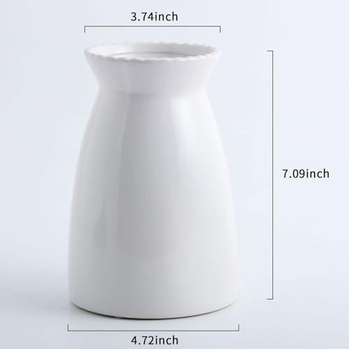 HJN White Flower Vase - Modern Ceramic Decor