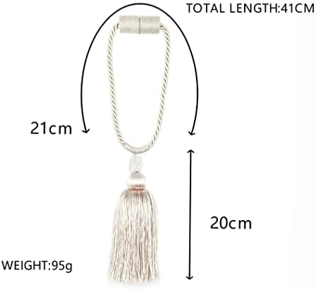 BEL AVENIR Magnetic Curtain Holdbacks Tassel Ties Beige