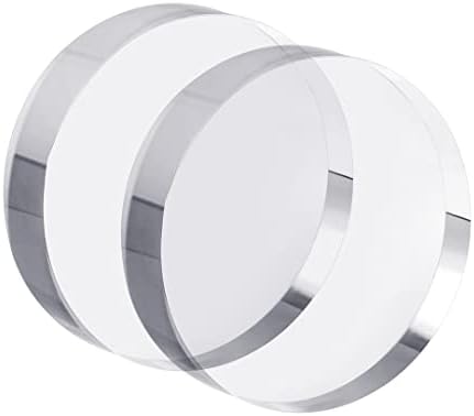 CiaoHER 1in Thick 4in Dia Acrylic Display Pedestal Stand 2 Pack