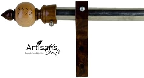 ARTISANS Craft Wooden Curtain Rod Brackets Finials for 1 Inch Rod