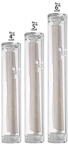 AS Mezuzot Clear Lucite Mezuzah Case with Silver Shin Design