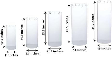 Efavormart Set of 5 Clear Acrylic Cylinder Pedestals with Hooks