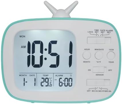 YHFITN Smart Digital Alarm Clock for Kids Bedroom Green