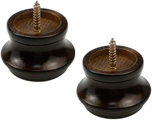 T Tulead Brown Curtain Rod Finial 2PCS