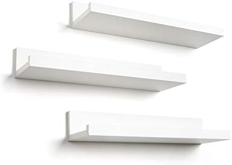 Americanflat 14 Inch Floating Shelves Set of 3 White