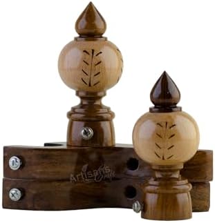 ARTISANS Craft Wooden Curtain Rod Brackets Finials for 1 Inch Rod