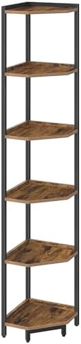 6-Tier Corner Shelf Stand with Metal Frame