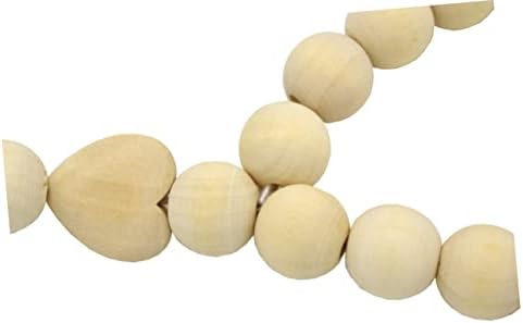 Garneck Wooden Bead Garland Rustic Tassels
