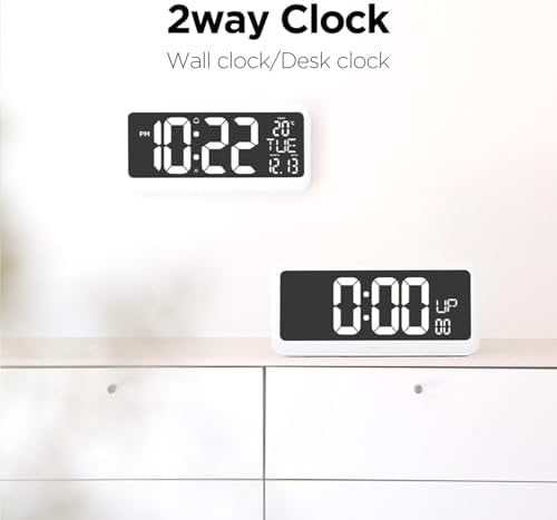 Mooas Digital Alarm Clock with Mirror Display