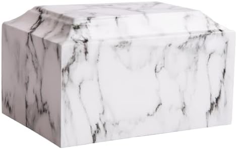 MAKEYS White Classic Cultured Marble Cremation Urn