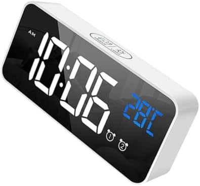 PRETYZOOM Music Charging Alarm Clock with Large Screen for Boys Girls