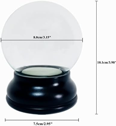 Clear DIY Snow Globe Kit Glass Water Globe Jar With Resin Base 80MM