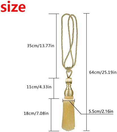 Andux Beige Curtain Tieback with Tassel