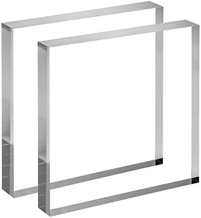 CiaoHER 7in Square Acrylic Cube Display Block with 1in Thickness 2 Pack