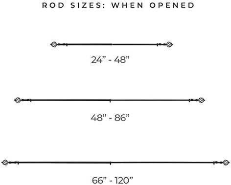 CHICOLOGY Modern Farmhouse Curtain Rod 24-48 Inch Set