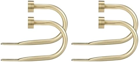 Premium Curtain Holdback with Brass Cap Finials Set of 4