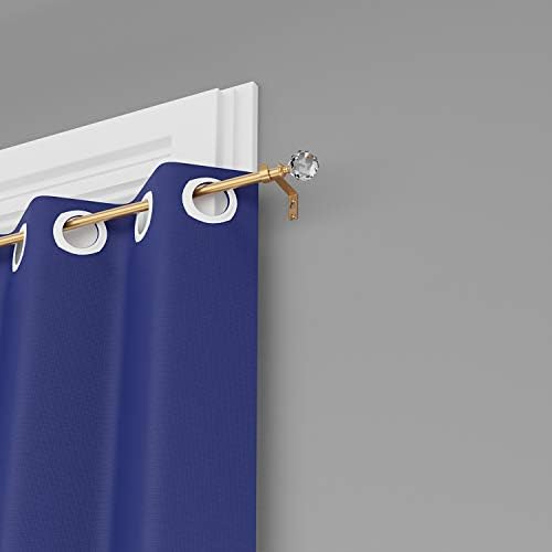 Acrylic Ball Finials Curtain Rod Set 28-48 Inch Gold