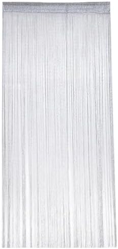 String Curtains 39x79 Inch Shiny Lightweight Polyester Doorway Curtains with Rod Pocket