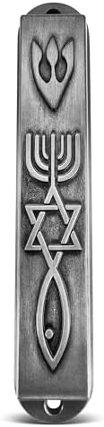 Set of 2 Pewter Mezuzah with Scroll for Door