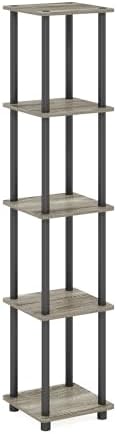 Furinno 5-Tier Corner Display Shelf with Rounded Edges