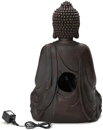Glitzhome Zen Buddha Fountain with LED Lights