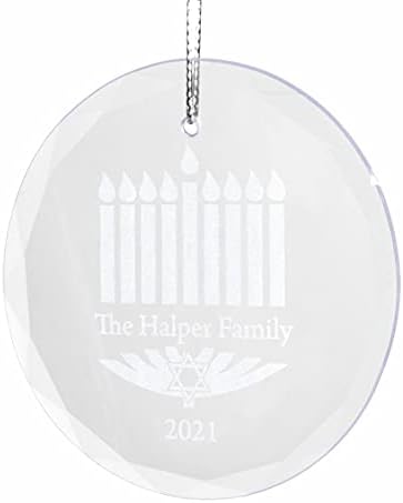 PlaqueMaker Hanukkah Ornament with Personalized Family Name and Year