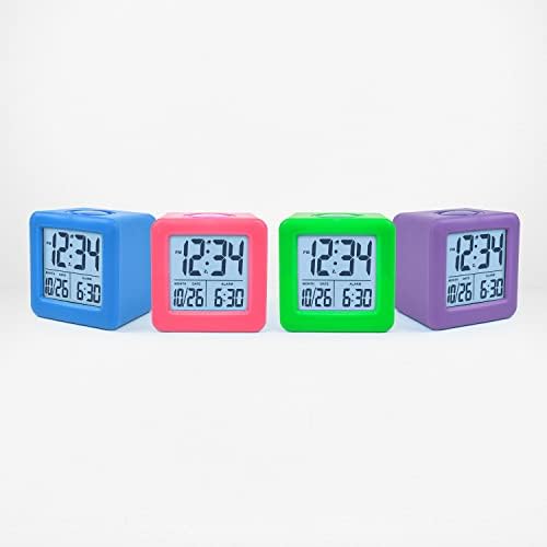 Equity 73005 Blue Soft Cube LCD Alarm Clock with Smart Light 1