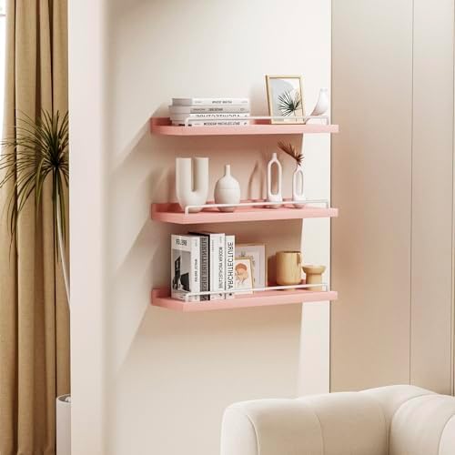 Pink and White Floating Shelves Set of 3
