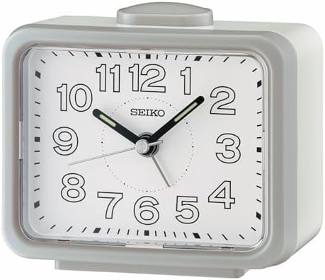 Seiko Akarui Quiet Alarm Clock 35 Inch Silver