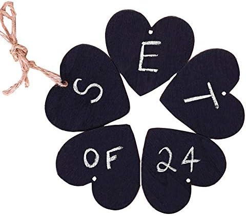 15Pcs Mini Heart Shaped Chalkboard Signs for Decorations