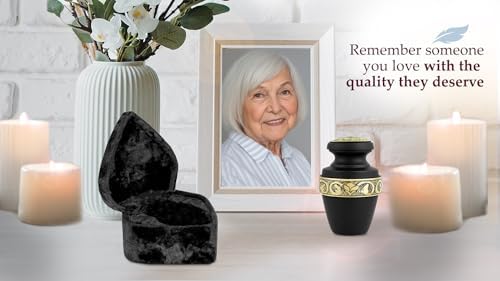 Trupoint Memorials Small Urns Set of 4 Grecian Black Gold