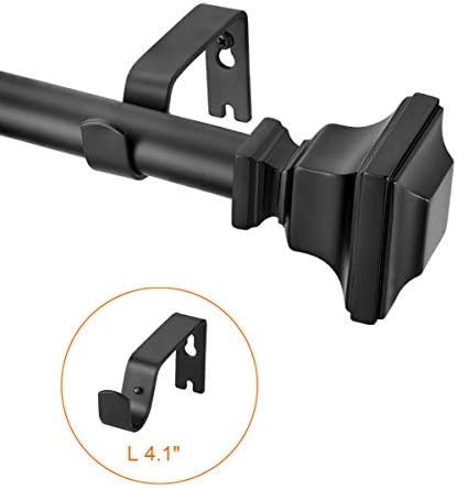 Rust-Resistant Iron Curtain Rods Black 28-48 Inches