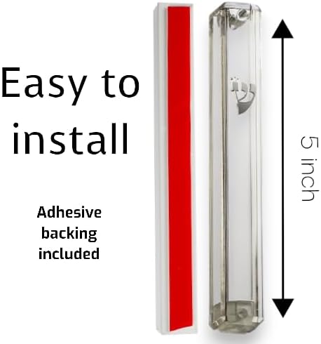 Elegant Transparent Mezuzah Case 5 Inch 100