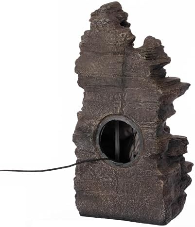 Cascading Electric 4-Tier Rock Water Fountain with LED Lights 24 Inch